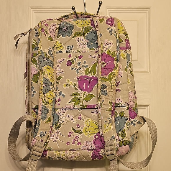Vera Bradley Floral Quilted Laptop Backpack in Purple and Green - Picture 11 of 12
